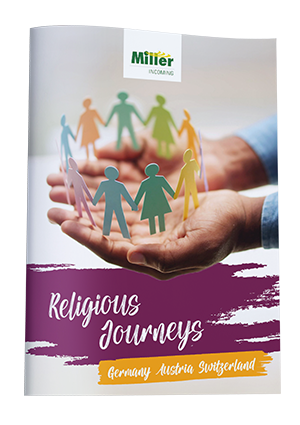 incoming_Religious_Journeys_unbefristet-EN Cover of Religious Journey catalogue 2025/2026: Germany, Austria, Switzerland